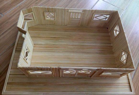 竹签创意盖房屋【中国竹制品网】优质竹签批发